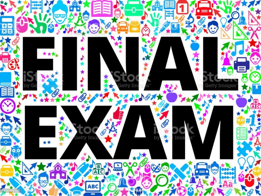 Final exam School and Education Vector Icon BackgroundWyoming Schools School and Education Vector Icon Background. The main object of this royalty free illustration is the key word surrounded by school and education vector icon pattern. The icons vary in size and color and are very vivid. This illustration is conceptual and is perfect for school and education industries. Each icon can be used independently from the background set.