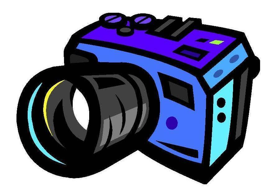 Colorful photo camera clipart (Vector cliparts) photography,camera,clip art,blue,gree,white,background